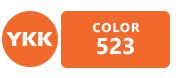Alle orangenen YKK-Reißverschlüsse mit Farbcode 523